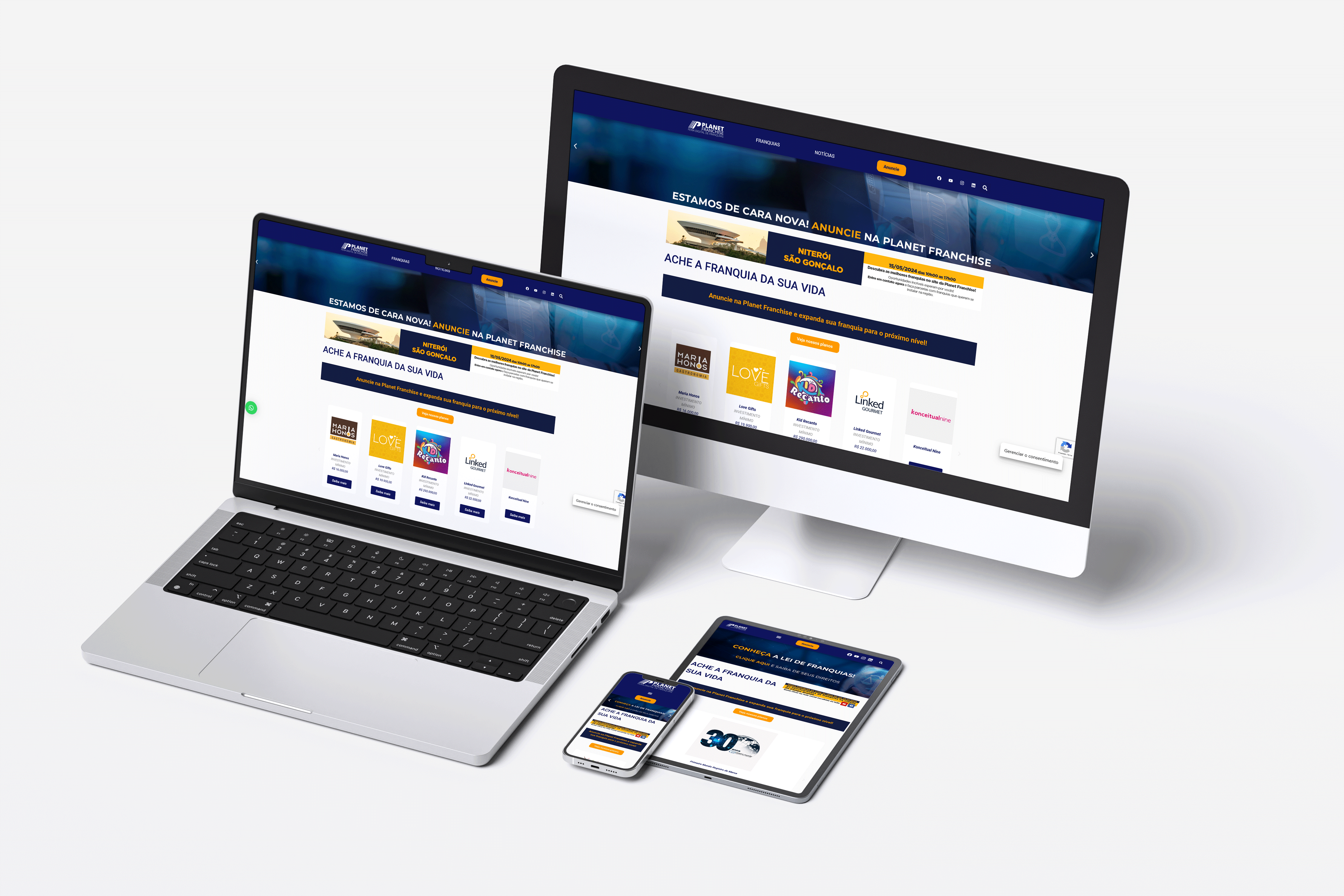 Portfólio Studio Bolt Site em WordPress responsivo e redes sociais.